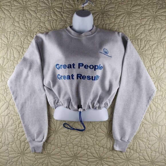 Hanes Women's Grey and Blue Crop-top - Picture 4 of 4